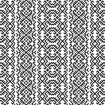 Monochrome Vertical ethnic seamless pattern texture design vector Illustrazione stock