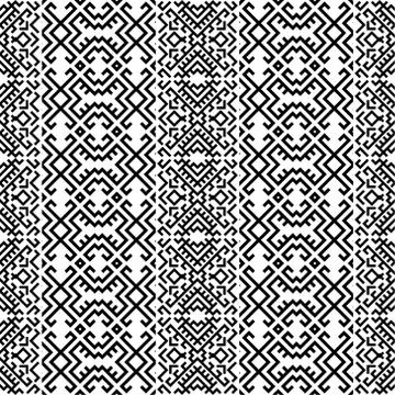 Monochrome Vertical ethnic seamless pattern texture design vector Stock Illustration