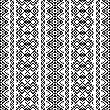 Monochrome vertical seamless ethnic pattern texture background design vector Stock Illustration