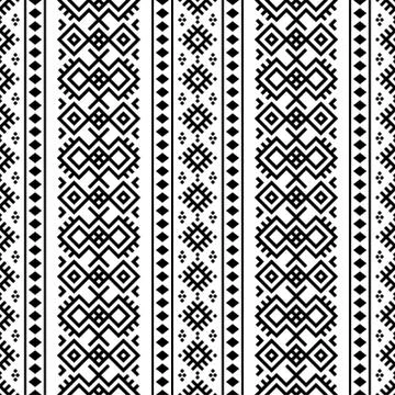 Monochrome vertical seamless ethnic pattern texture background design vector Illustrazione stock