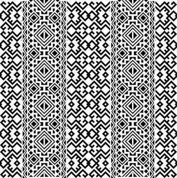 Monochrome vertical seamless ethnic pattern texture background design vector イラスト素材