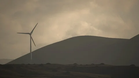 A monochrome view with a wind generator Stock Footage 115081750