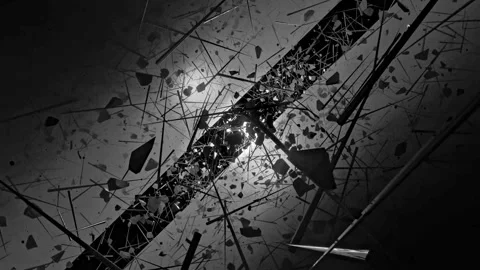 Monochrome Void Debris Tunnel Sci-Fi 4K Seamless VJ Loop Video stock 340255570