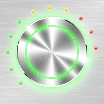 Monochrome volume button on metallic sheet background. Stock Illustration