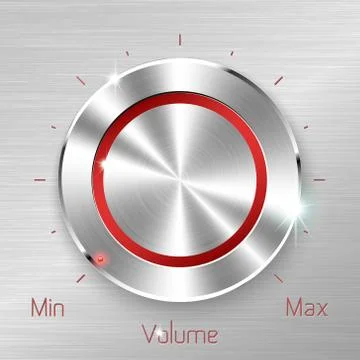 Monochrome volume button on metallic sheet background. Stock Illustration