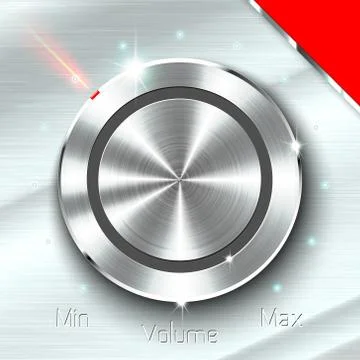 Monochrome volume button on metallic sheet background. Stock Illustration