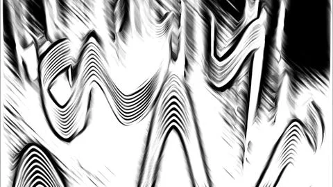 Monochrome waves pattern. Media. Black and white ripples, curving lines looking Illustrazione stock