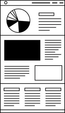 Monochrome Website screen for smartphone Stockillustratie
