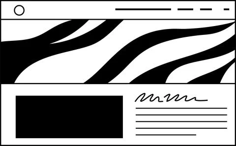 Monochrome Website screen view 스톡 일러스트