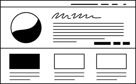 Monochrome Website screen view Stock Illustration