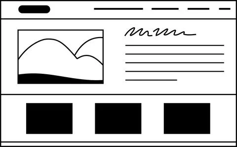 Monochrome Website screen view 스톡 일러스트