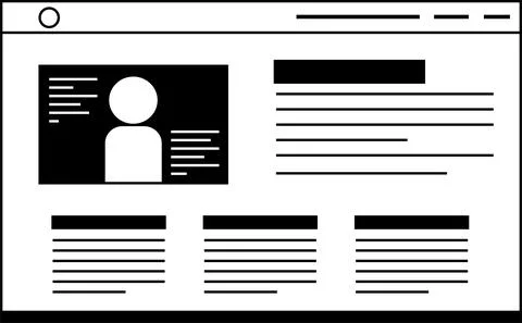 Monochrome Website screen view Stock Illustration