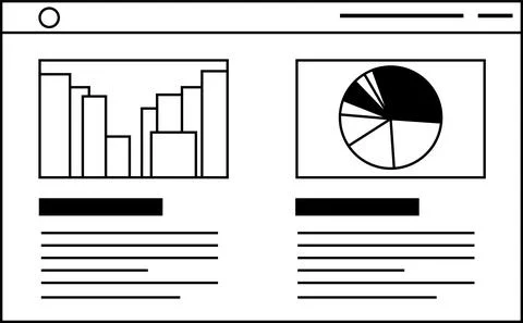 Monochrome Website screen view Stockillustratie