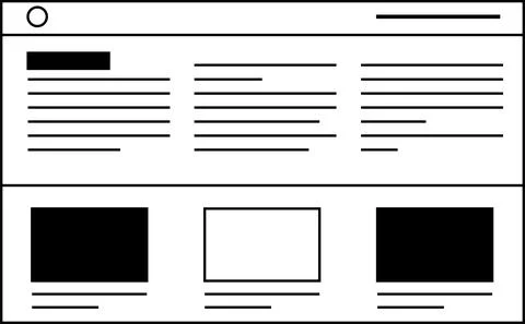 Monochrome Website screen view 스톡 일러스트
