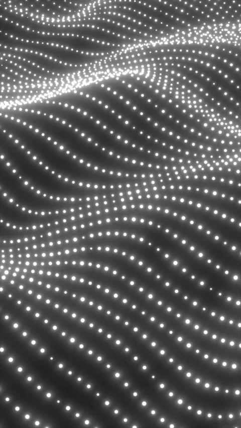 Monochrome white dotted wave pattern forming a smooth digital surface, idea.. Stock Footage 335387962