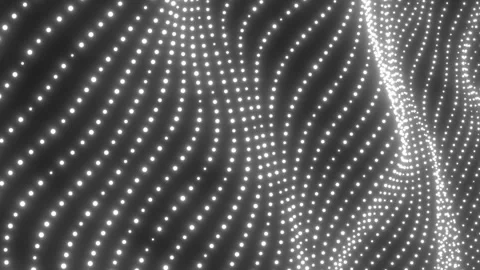 Monochrome white dotted wave pattern forming a smooth digital surface Stock Footage 336663650