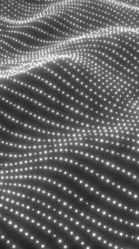 Monochrome white dotted wave pattern forming a smooth digital surface, idea.. Stock Illustration