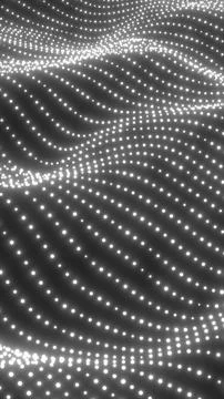 Monochrome white dotted wave pattern forming a smooth digital surface, idea.. Stock Photos