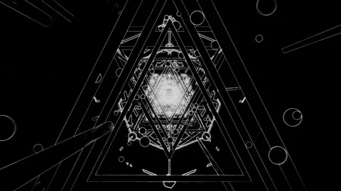 Monochrome Wireframe Geometry – Minimal Abstract VJ Loop Stock Footage 322205439