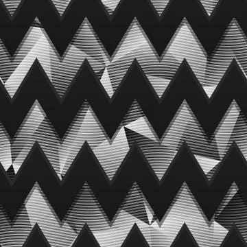 Monochrome zigzag pattern with carbon effect Stock Illustration
