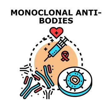 Monoclonal antibodies development process for medical treatment Illustrazione stock