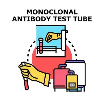 Monoclonal antibody development and testing process concept Illustrazione stock