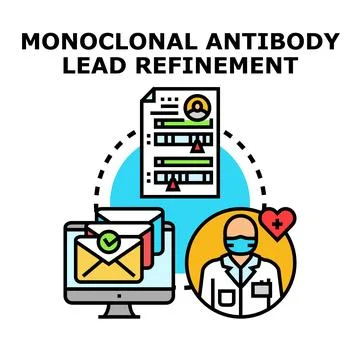 Monoclonal antibody lead refinement concept vector illustration 库存插图
