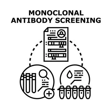 Monoclonal antibody screening developing medical diagnostic procedures Stock Illustration