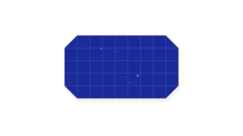 Monocrystalline Solar Panel Tile with Shimmering Golden Sunlight Particle R.. Stock Footage 346611534