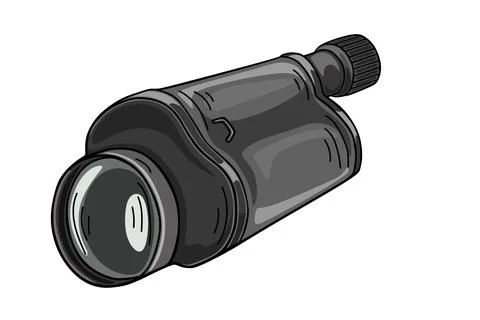 Monocular isolated on white background, vector illustration Stock Illustration