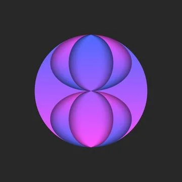 Monogram 8 logo in a round shape, representing the number eight concept as .. Stock Illustration