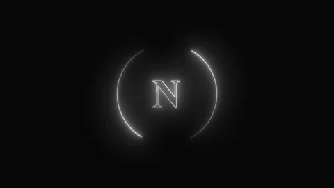 Monogram animation with neon letter n. Monogram abstract digital brand desi.. Video stock 337616398