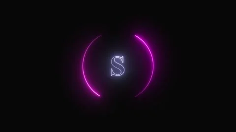 Monogram animation with neon letter s. Monogram abstract digital brand desi.. Video stock 337616427