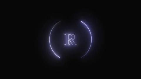 Monogram animation with purple letter r. Monogram abstract digital brand de.. Video stock 337616438
