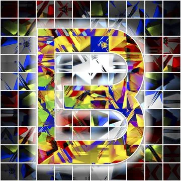 Monogram B with kaleidoscope pattern Illustrazione stock