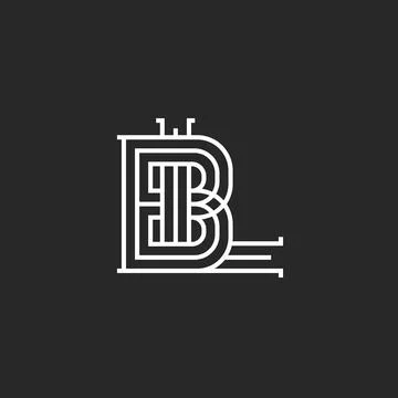 Monogram BL or LB initials logo creative design in medieval style, overlapp.. Illustrazione stock