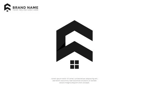 Monogram C House Vector Logo Stock-Illustration