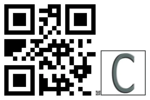 Monogram C QR code Illustrazione stock