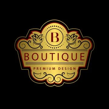 Monogram Calligraphic elegant logo design Letter B Stock-Illustration