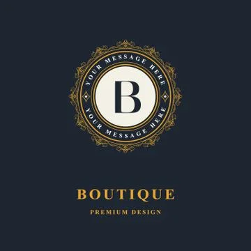 Monogram Calligraphic elegant logo design Letter B Illustrazione stock