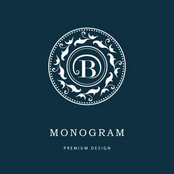 Monogram Calligraphic elegant logo design Letter B Stock-Illustration