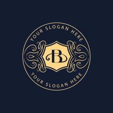 Monogram Calligraphic elegant logo design Letter B Stock-Illustration