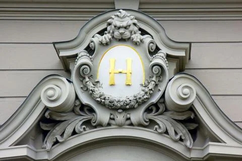 Monogram on the coat of arms, Prague 写真素材
