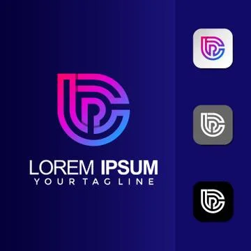 Monogram CR Logo Premium Template 스톡 일러스트