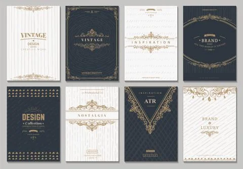 Monogram creative cards Stock Illustration