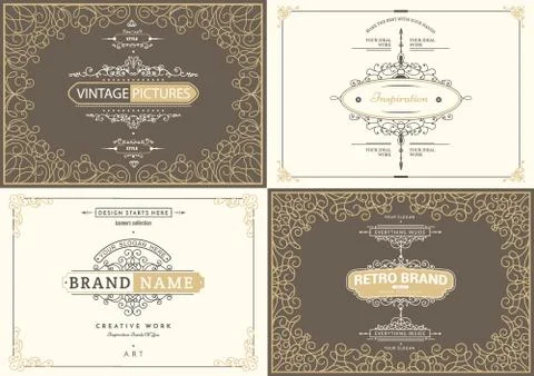 Monogram creative cards Stock Illustration