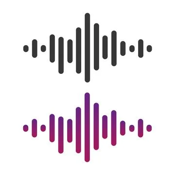Monogram creative logo design template with pulse element Minimal sound wave ico Stock Illustration
