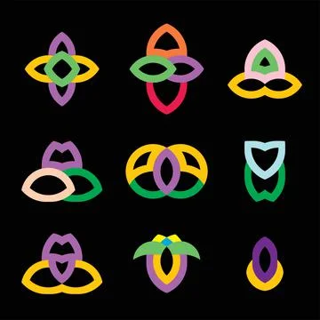 Monogram crypto symbol logo vector icon Stock Illustration