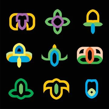 Monogram crypto symbol logo vector icon Stock Illustration