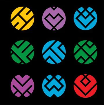 Monogram crypto symbol logo vector icon Stock Illustration